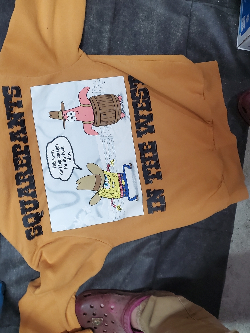 SpongeBob Squarepants Mustard Yellow Kids Hoodie with Western Graphic